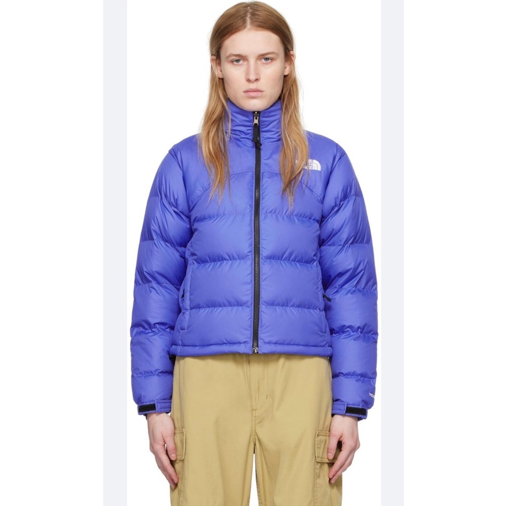 The North Face Nuptse 700 Puffer Jacket Womens M Blue Down Insulated Y2K Coat